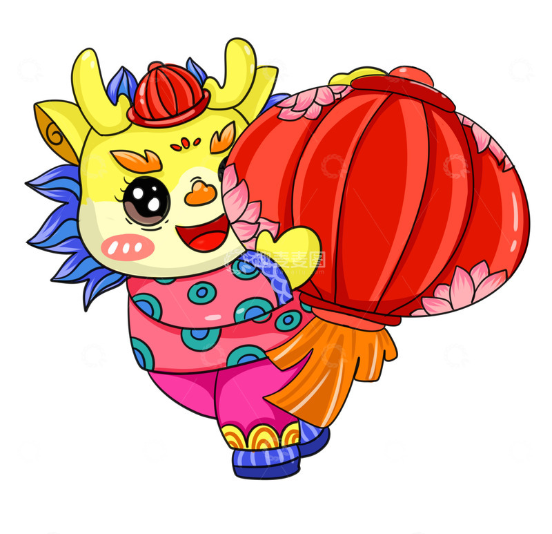 源文件下载【趣麦麦图】喜气洋洋灯笼龙