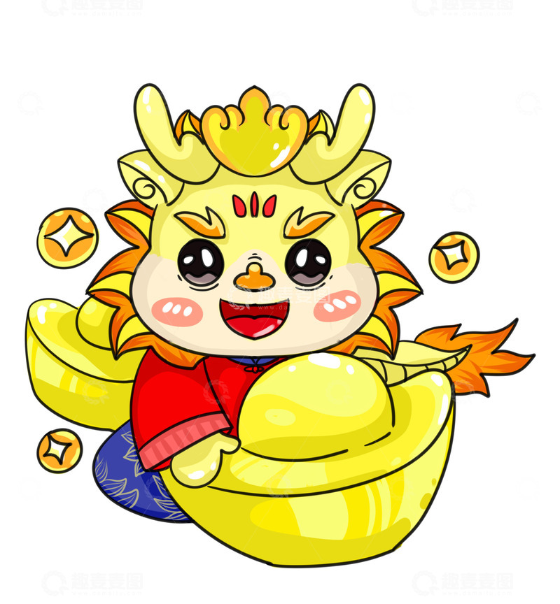 源文件下载【趣麦麦图】喜气洋洋龙年金元宝