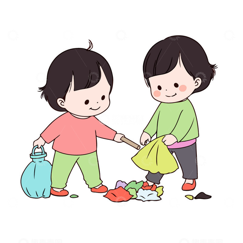 源文件下载【趣麦麦图】在捡垃圾的公益活动