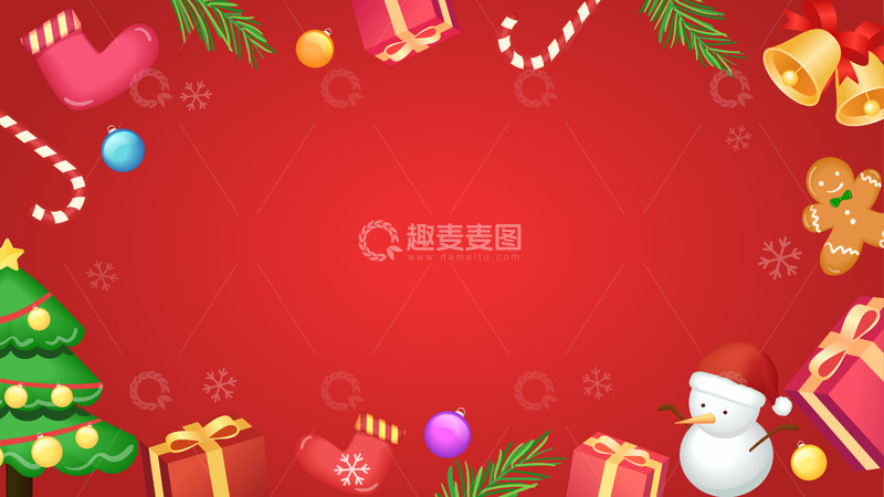 源文件下载【趣麦麦图】矢量圣诞节主题狂欢季海报背景