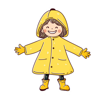 穿着雨衣的女孩子