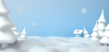 冬天背景雪地下雪海报背景C4D