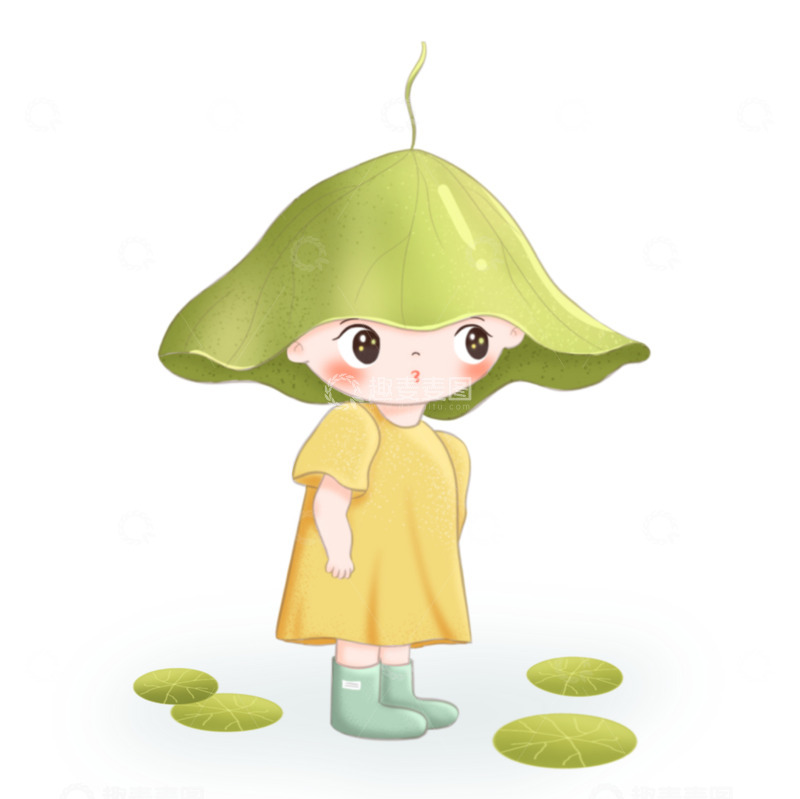 源文件下载【趣麦麦图】夏天荷叶连衣裙女孩