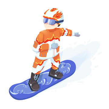 冬天滑雪运动人物
