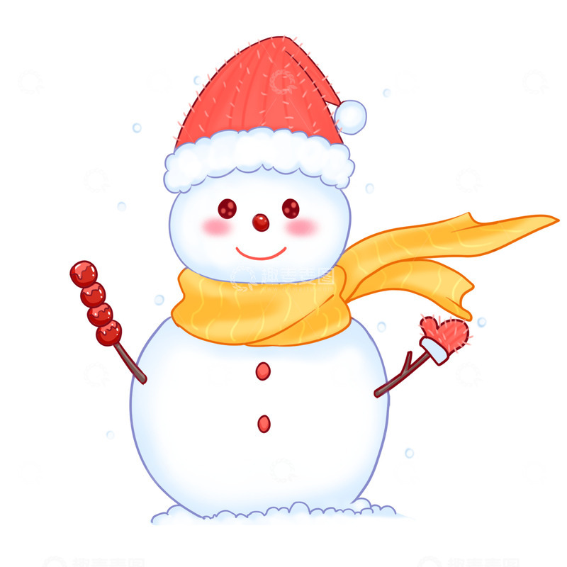 源文件下载【趣麦麦图】冬天元素雪人雪花