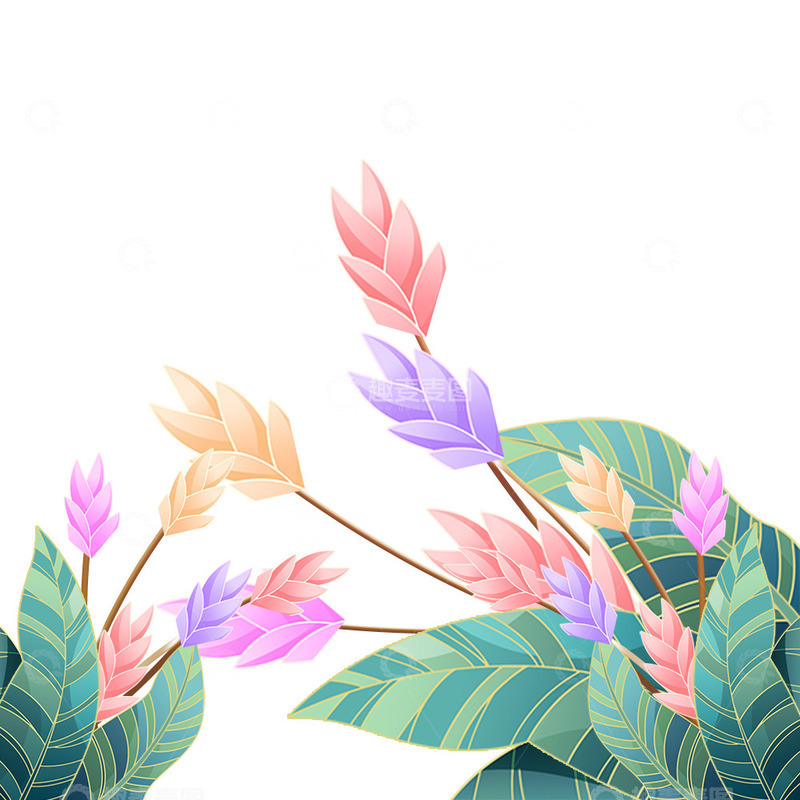 源文件下载【趣麦麦图】插画植物花朵元素