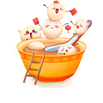 元宵节拟人化元宵汤圆