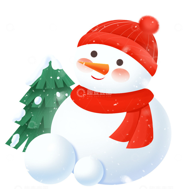 源文件下载【趣麦麦图】冬天大寒小寒大雪雪花冬至雪人元素