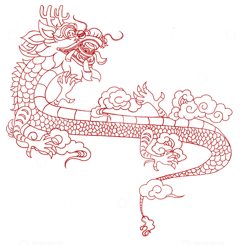 源文件下载【趣麦麦图】新春龙年龙纹祥云