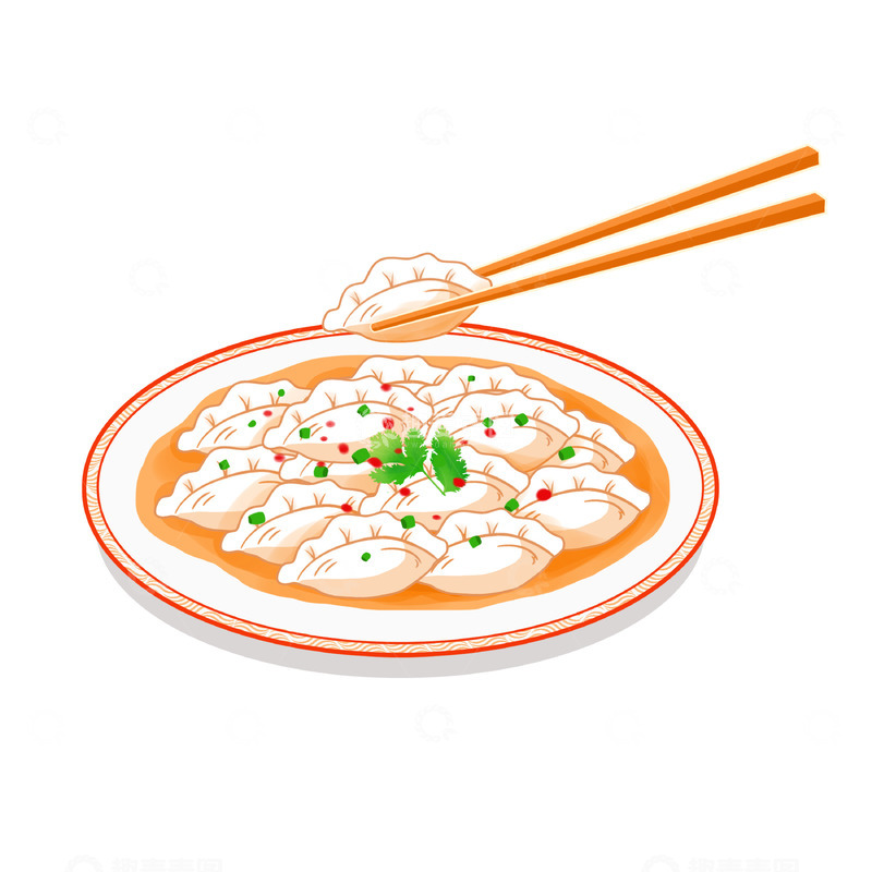 源文件下载【趣麦麦图】立冬冬至饺子美食