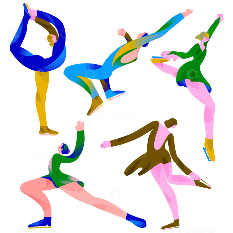 源文件下载【趣麦麦图】冬季花滑运动员赛场上的绝美身姿