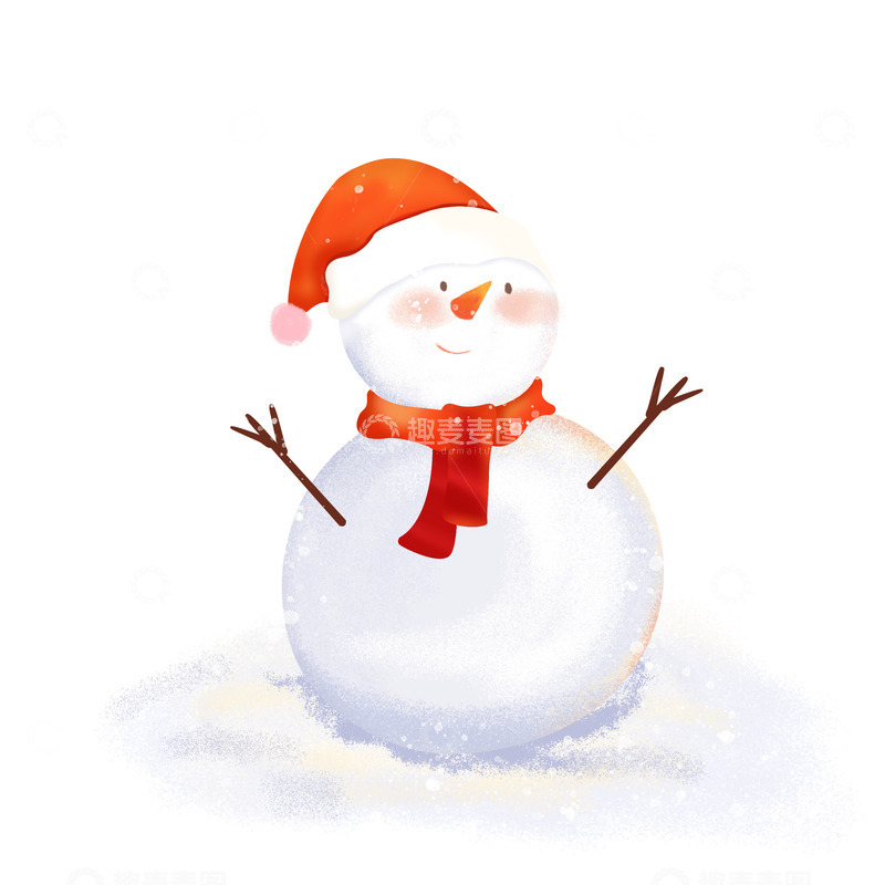 源文件下载【趣麦麦图】大寒小寒大雪雪花冬至冬天冬景雪人