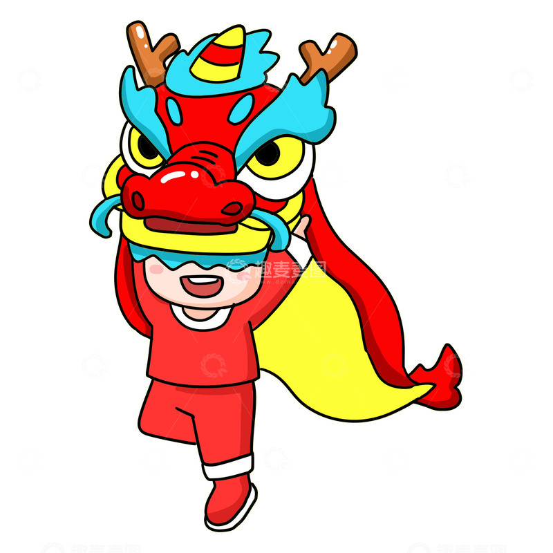 源文件下载【趣麦麦图】2024新年龙年舞狮社火