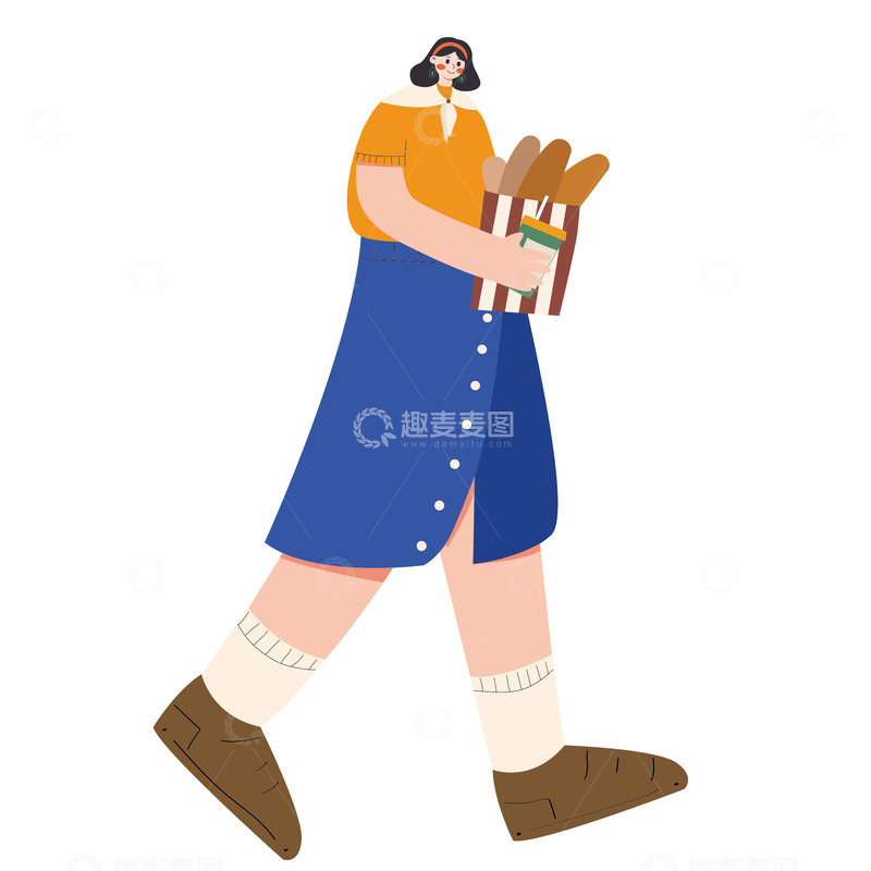 生活女性面包咖啡