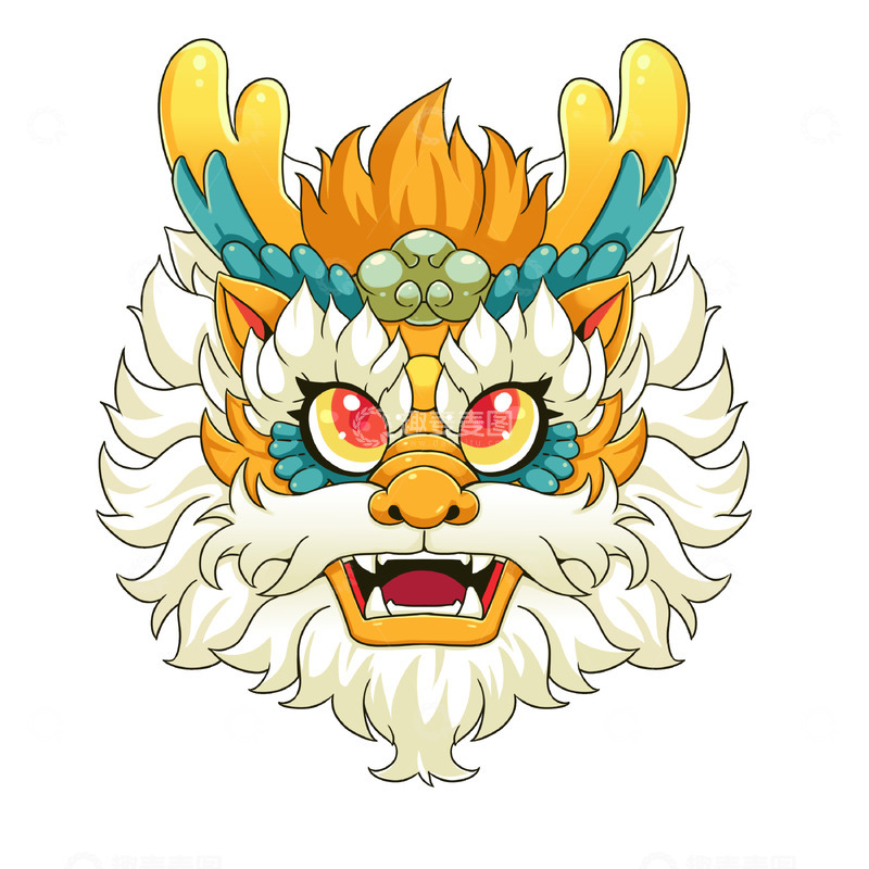 源文件下载【趣麦麦图】新年龙年龙腾龙头
