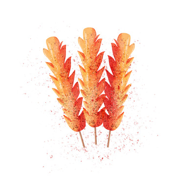 简约水彩美食淀粉肠