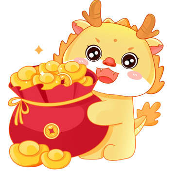 2024龙年新年福袋元素卡通龙元素