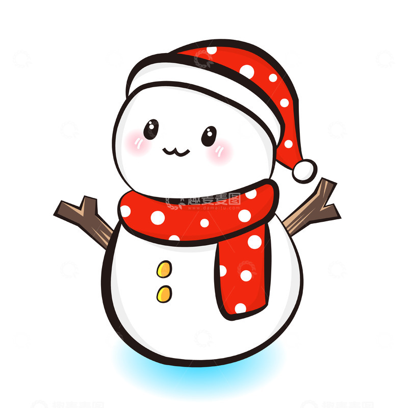 源文件下载【趣麦麦图】卡通冬天雪人雪花手绘插画矢量元素