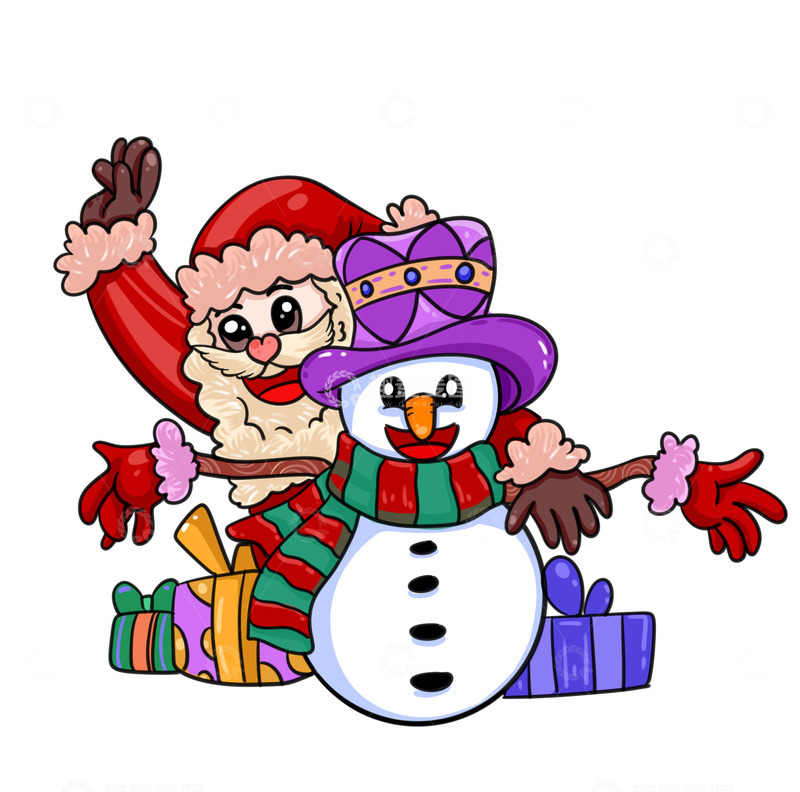 源文件下载【趣麦麦图】冬天和圣诞老人一起送礼物吧