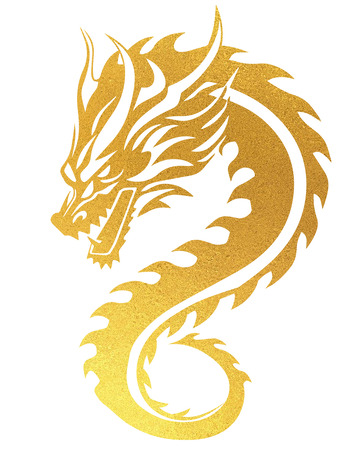 简约抽象金色龙龙年免抠元素