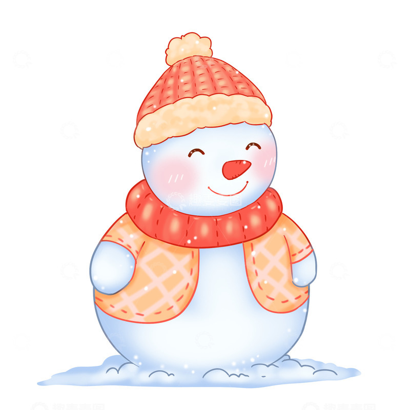源文件下载【趣麦麦图】小雪元素冬天雪人