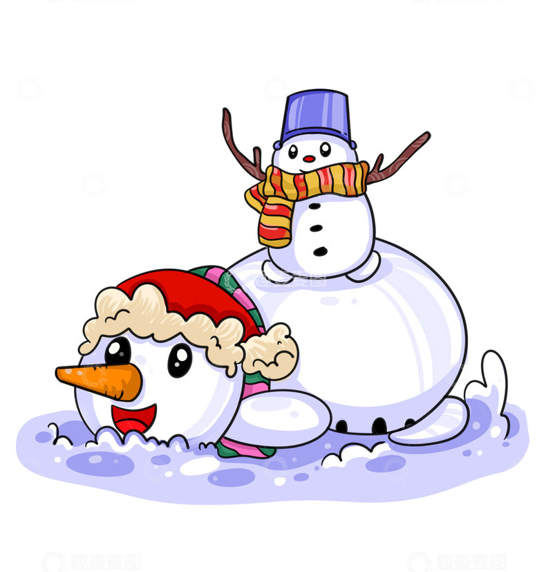 源文件下载【趣麦麦图】快乐雪人与它的朋友