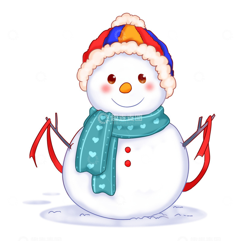 源文件下载【趣麦麦图】小雪元素雪人雪花