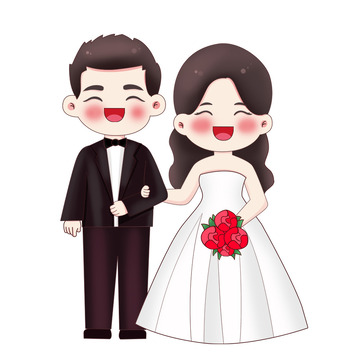 结婚情侣人物元素