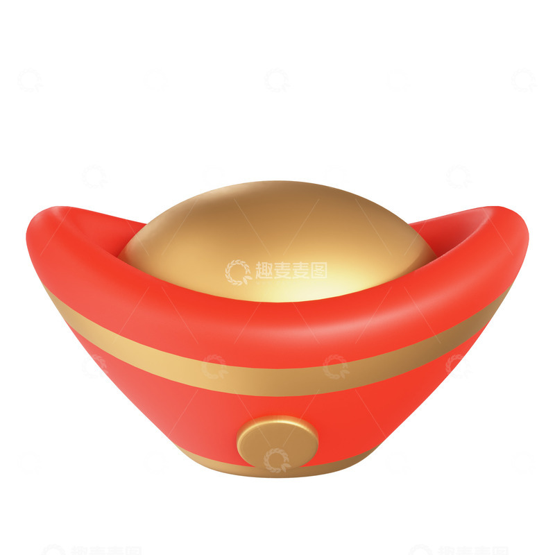 源文件下载【趣麦麦图】3D新年元宝