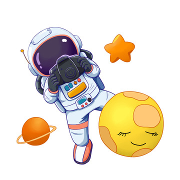 太空给星球拍照的宇航员