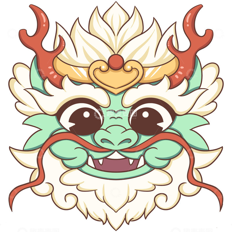 源文件下载【趣麦麦图】2024新年龙年龙头