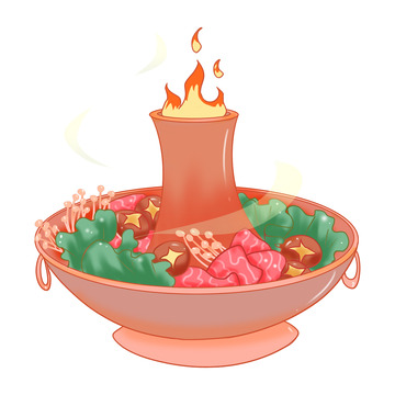 冬天海报背景元素美食火锅