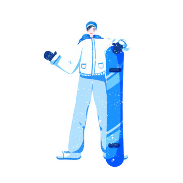 简约扁平滑雪元素