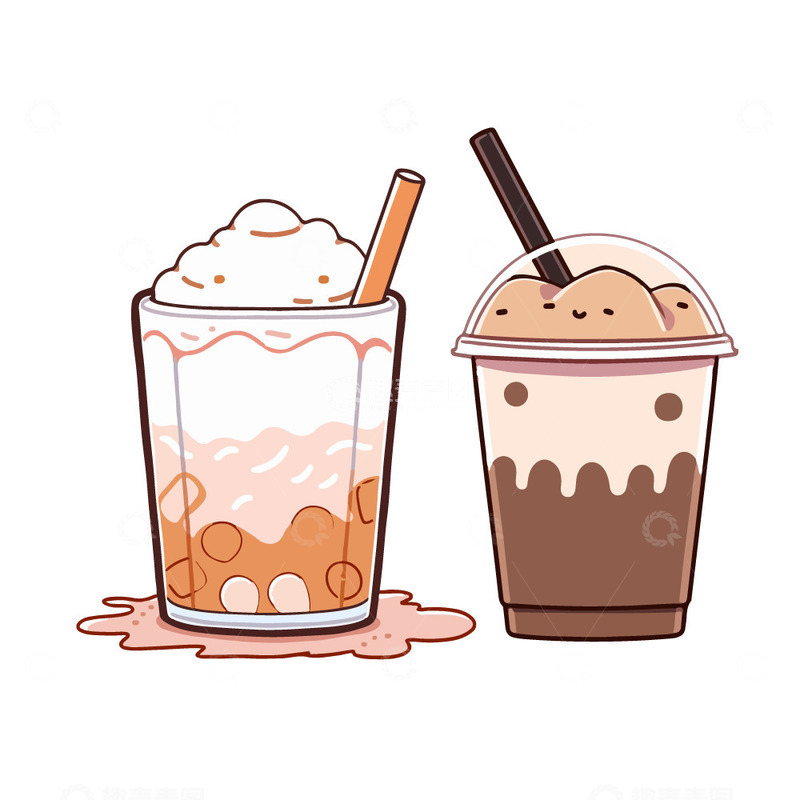 源文件下载【趣麦麦图】巧克力咖啡冰淇淋