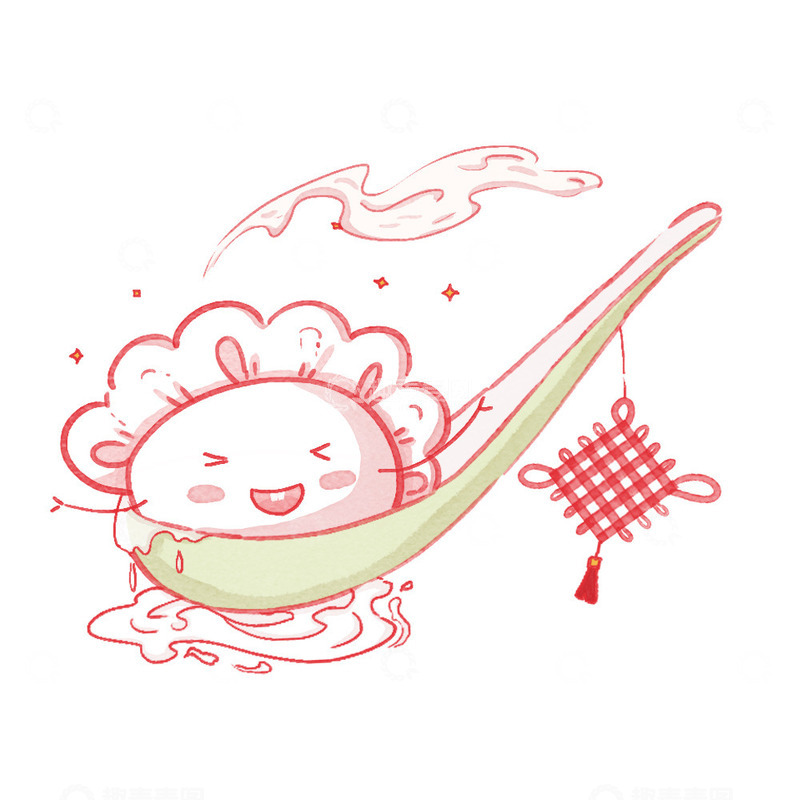 源文件下载【趣麦麦图】简约水彩饺子元素