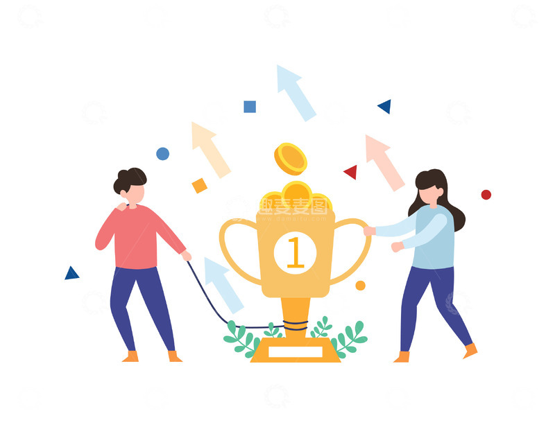 源文件下载【趣麦麦图】扁平金融销冠人物元素