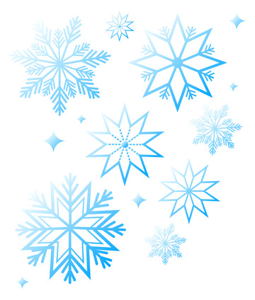 冬天矢量雪花元素