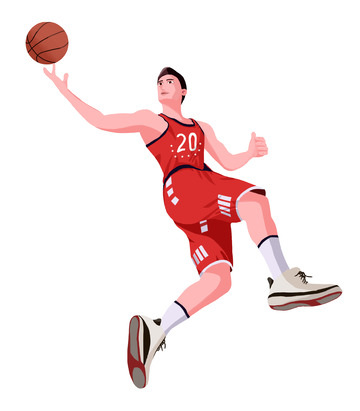 篮球运动员卡通人物插画元素