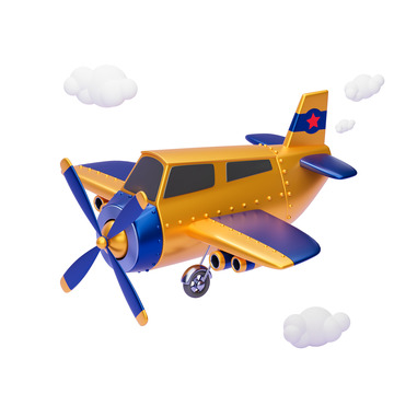 卡通小飞机3D立体模型