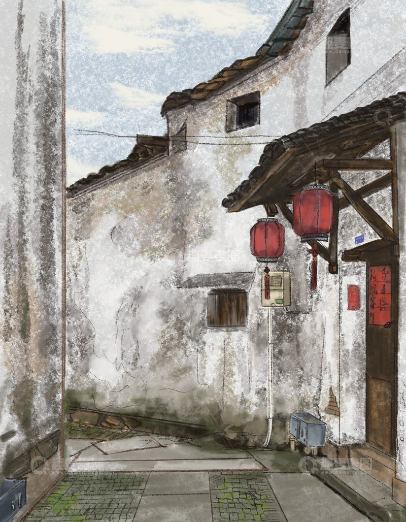 大门口的红灯笼