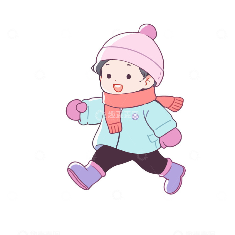 源文件下载【趣麦麦图】立冬玩耍的小孩