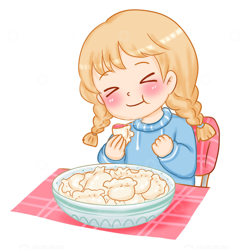 源文件下载【趣麦麦图】冬至元素吃美味饺子