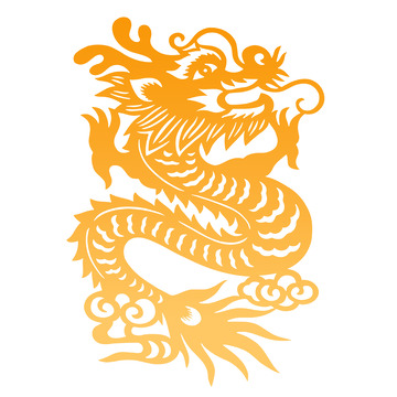 2024年金色矢量龙图案免扣元素