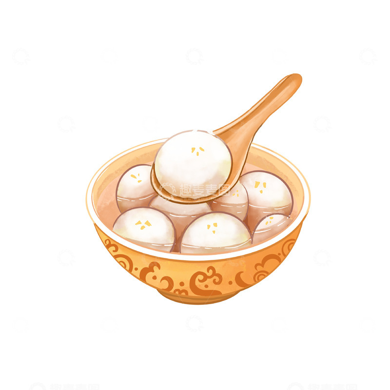 源文件下载【趣麦麦图】冬至汤圆冬天手绘