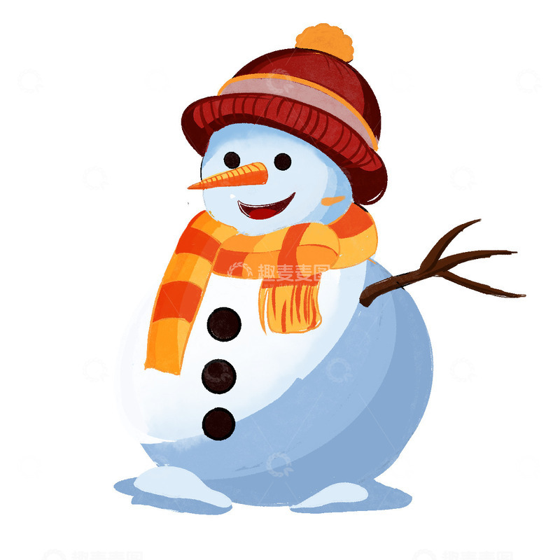 源文件下载【趣麦麦图】扁平卡通雪人好