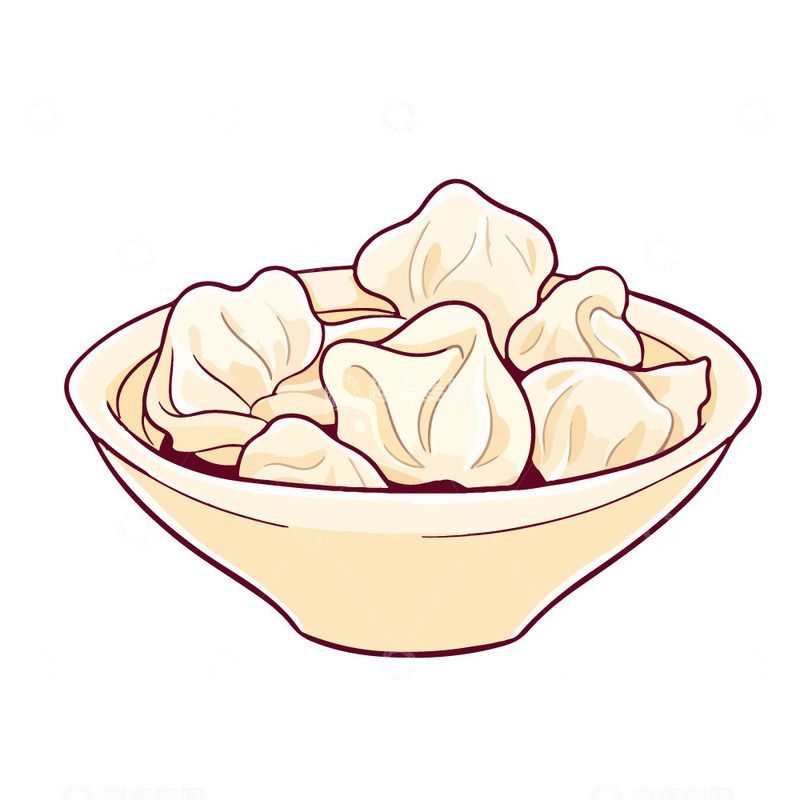 源文件下载【趣麦麦图】美味饺子卡通插画