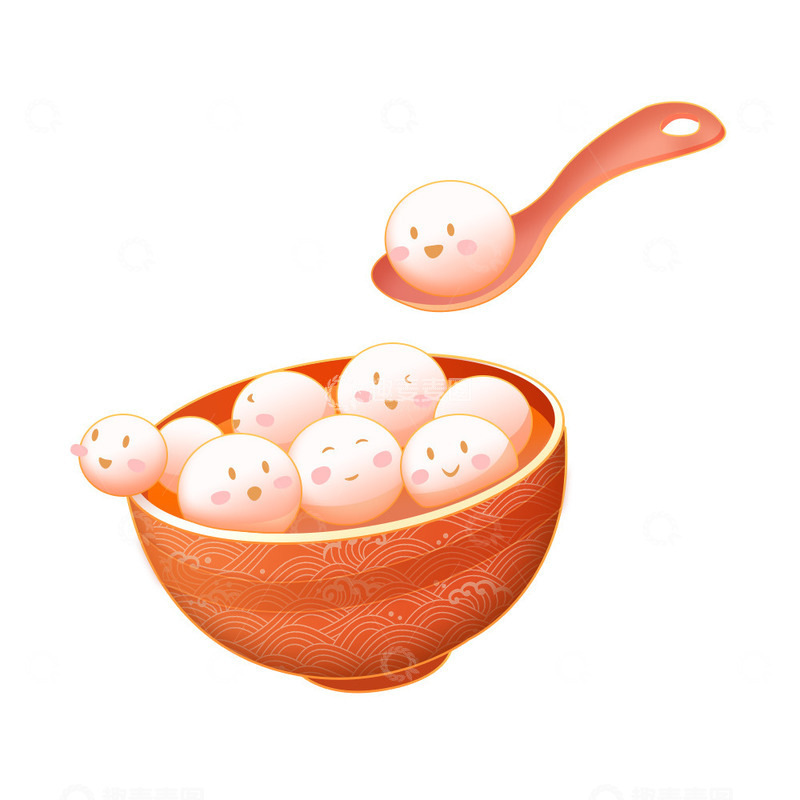 源文件下载【趣麦麦图】可爱汤圆食物