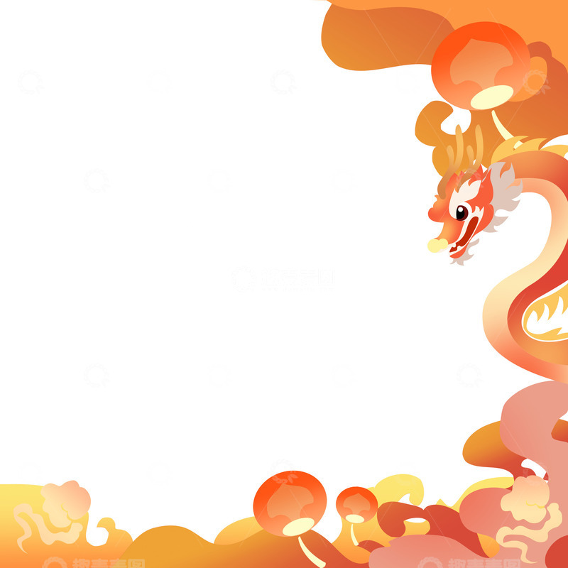 源文件下载【趣麦麦图】新年龙年龙形象侧边