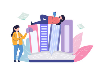 扁平人物阅读书籍