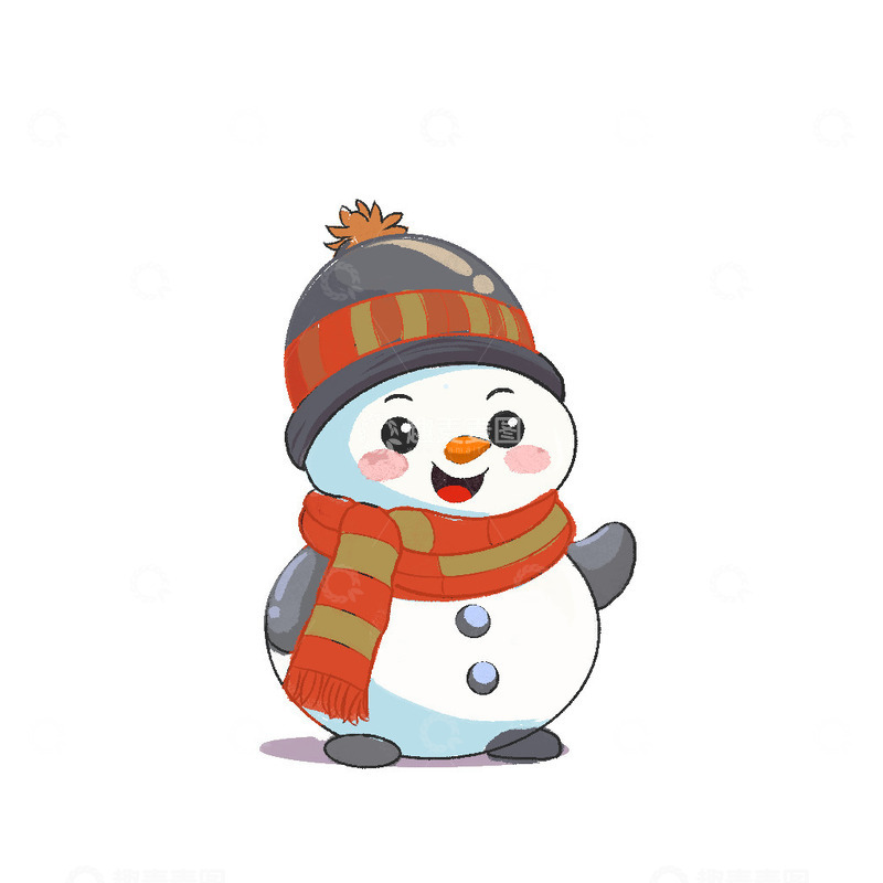 源文件下载【趣麦麦图】卡通可爱雪人的